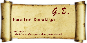 Gossler Dorottya névjegykártya